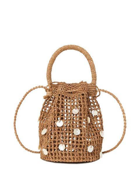 Alanui Precious Moments raffia tassel-detail bucket bag - Brown