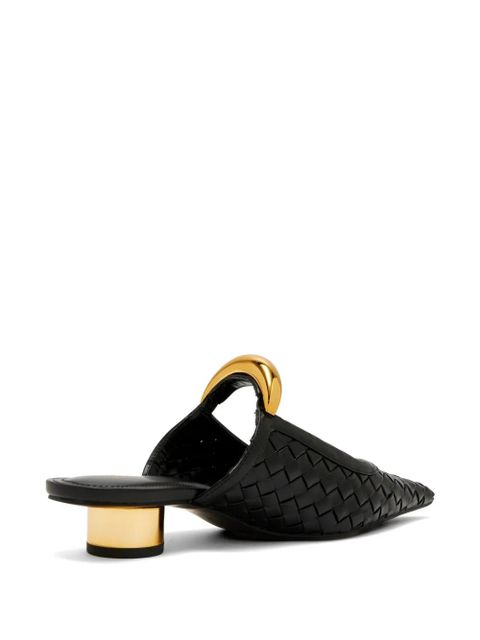 JW Pei woven-design sculptural-detail mules - Black