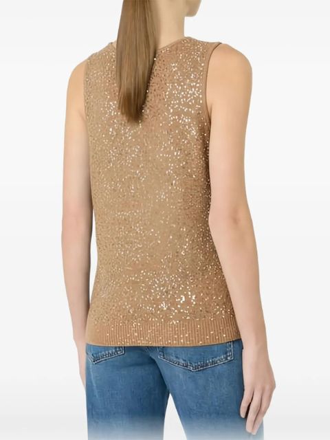 Weekend Max Mara Wkdtempo sequin V-neck top - Neutrals - zdjęcie produktu nr 2