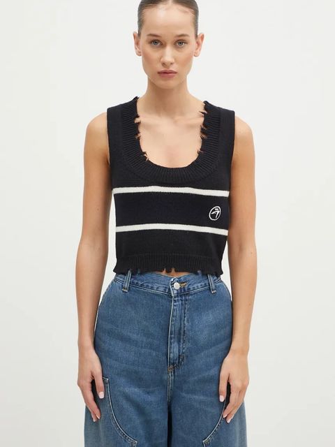 AMBUSH kamizelka bawełniana Destroyed Rib Round Neck - zdjęcie produktu nr 1