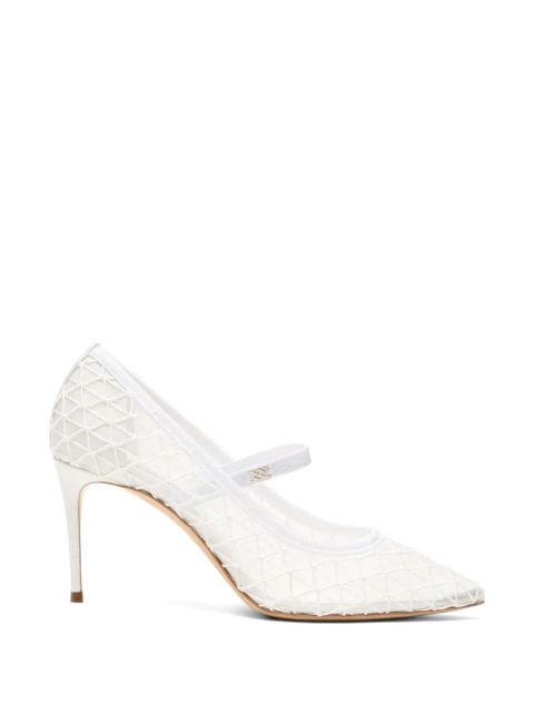 Casadei Julia mesh-upper heeled pumps - White - zdjęcie produktu nr 1