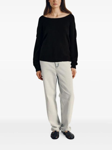 American Vintage Damsville boat-neck ribbed sweater - Black - zdjęcie produktu nr 2