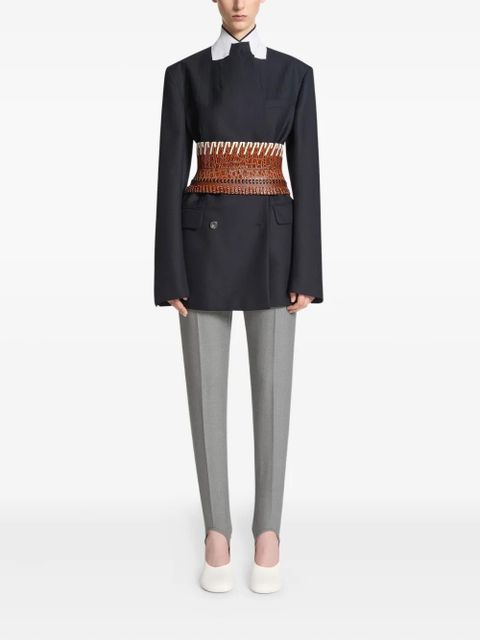 DRIES VAN NOTEN whipstitch-embellished corset belt - Brown