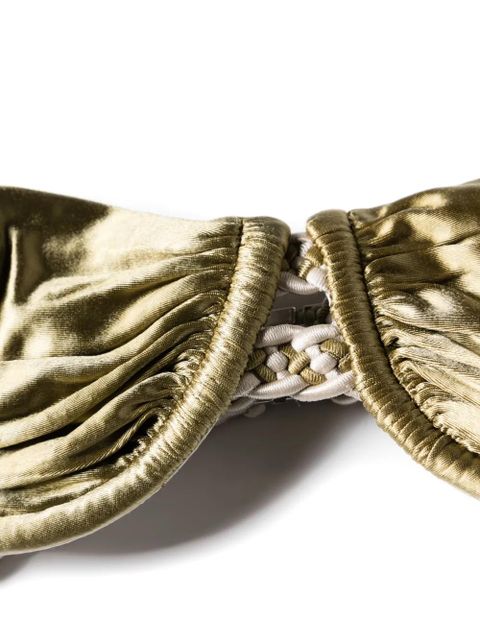 Isa Boulder braided-straps bikini top - Green