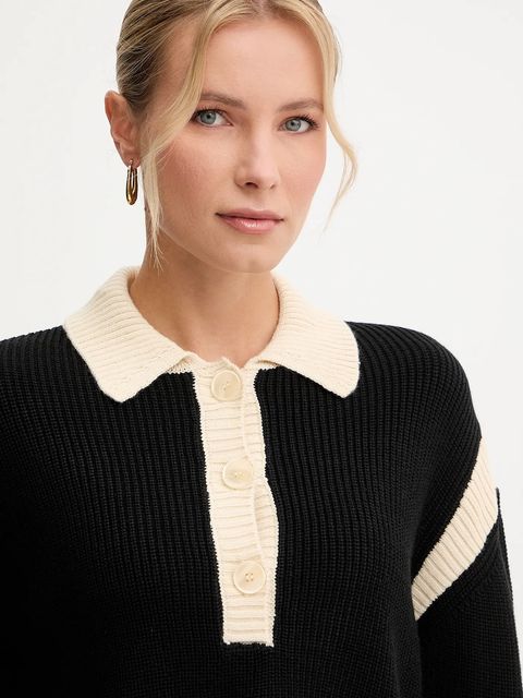 Patrizia Pepe sweter z dodatkiem wełny damski kolor czarny 2K0353 K298