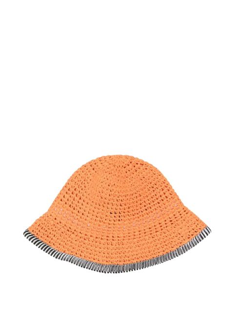 Missoni crochet-knit striped-trim bucket hat - Orange - zdjęcie produktu nr 1