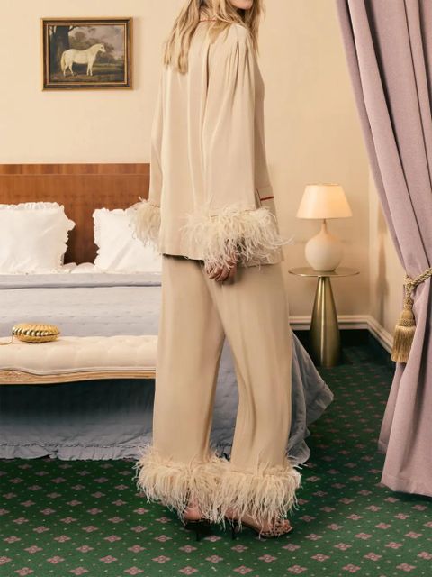 Sleeper Party detachable-feathers pajama - Neutrals