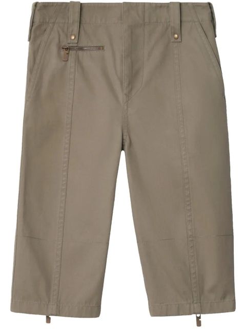 Burberry cotton cropped trousers - Neutrals - zdjęcie produktu nr 1