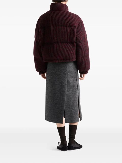 Prada ribbed padded jacket - Red