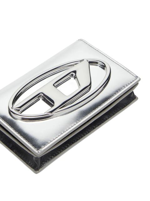 Diesel 1dr metallic-effect card holder - Silver