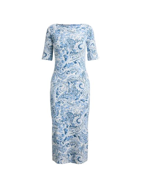 Lauren Ralph Lauren paisley-print boat-neck dress - Blue - zdjęcie produktu nr 1