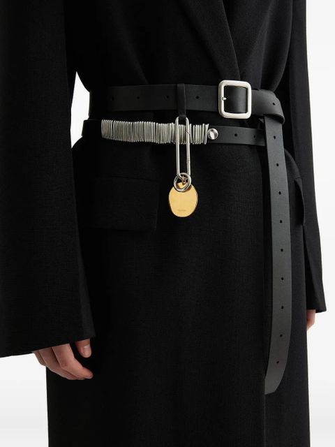 Jil Sander round-pendant keyring - Silver