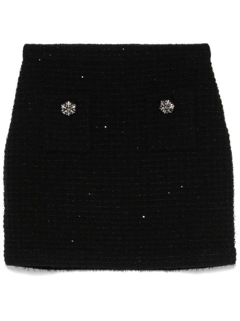 Self-Portrait textured knit mini skirt - Black - zdjęcie produktu nr 1