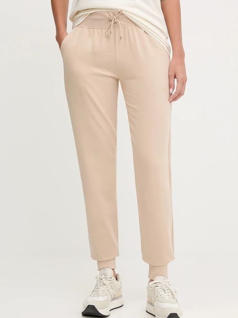 EA7 Emporio Armani spodnie dresowe damskie kolor beżowy gładkie AF13135.7W000461 - zdjęcie produktu nr 1