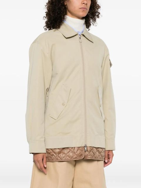 Moncler quilted zip-up jacket - Neutrals