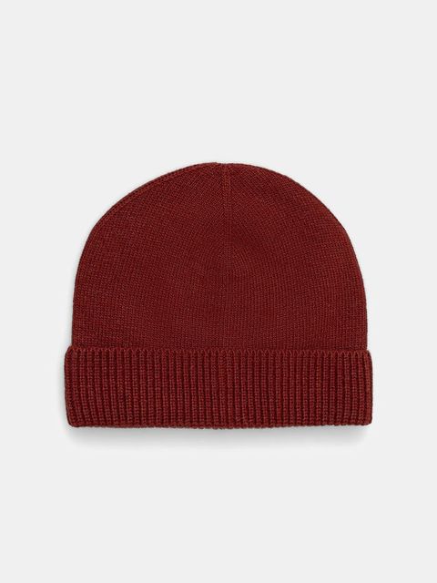 Sisley czapka z dodatkiem wełny kolor bordowy z cienkiej dzianiny 122HM0502 - zdjęcie produktu nr 1