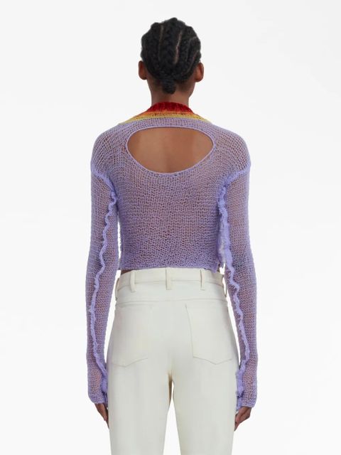 Marni long-sleeve open-knit jumper - Purple