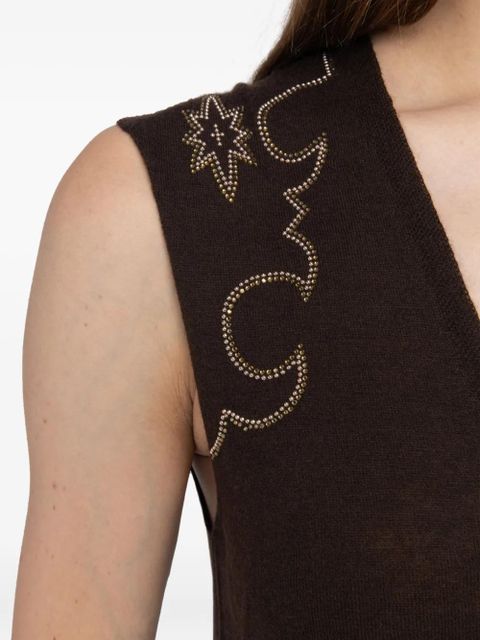 Zadig&Voltaire embellished sleeveless top - Brown