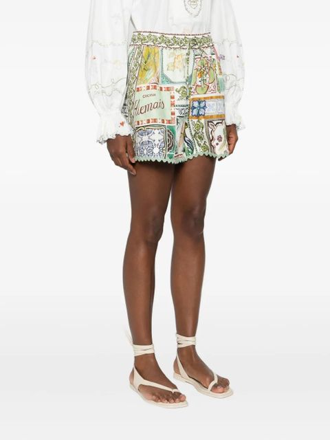 ALEMAIS scalloped printed shorts - White - zdjęcie produktu nr 2
