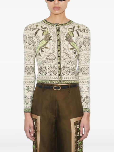 Tory Burch printed wool cardigan - Neutrals