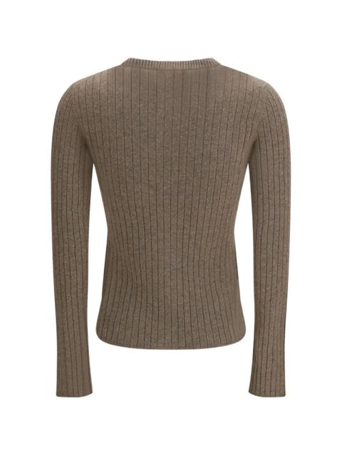 Loro Piana Coste ribbed bomber sweater - Brown - zdjęcie produktu nr 2
