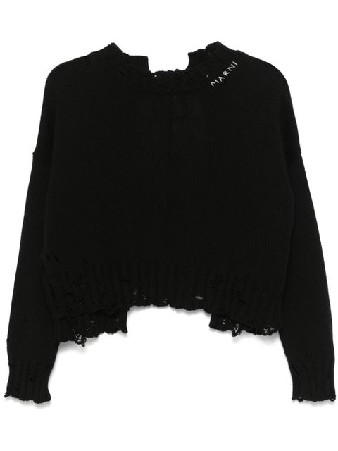Marni dishevelled cotton sweater - Black - zdjęcie produktu nr 1