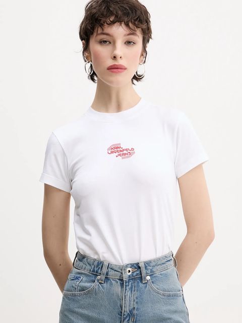 Karl Lagerfeld Jeans t-shirt damski kolor biały A2W17027 - zdjęcie produktu nr 1