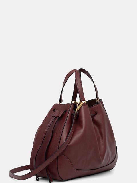 Pollini torebka skórzana kolor bordowy PC4428PP0N QG1