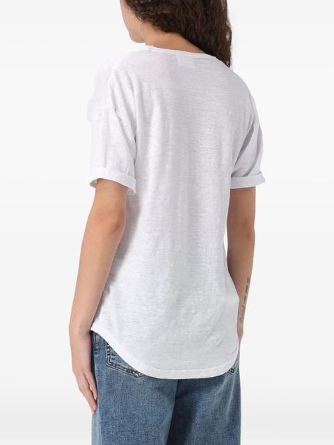 MARANT ÉTOILE logo-print linen T-shirt - White - zdjęcie produktu nr 2