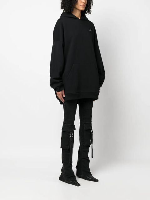 Coperni oversize logo-print hoodie - Black