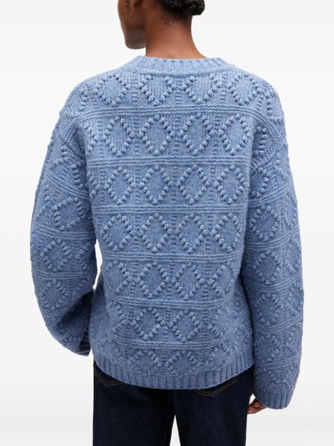 GANNI textured sweater - Blue