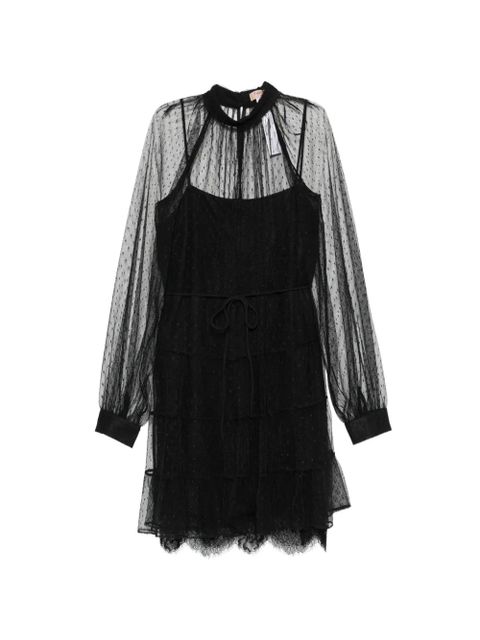 TWINSET tulle mini dress - Black - zdjęcie produktu nr 1