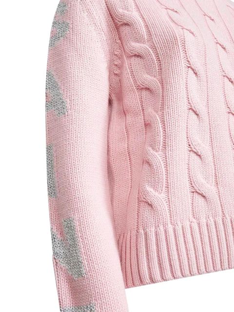 MC2 Saint Barth long-sleeve cable-knit sweater - Pink