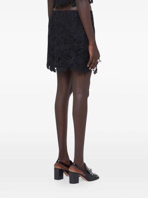 Sportmax floral lace short skirt - Black