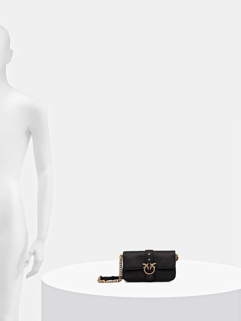 Pinko torebka skórzana kolor czarny 105353 A2OX