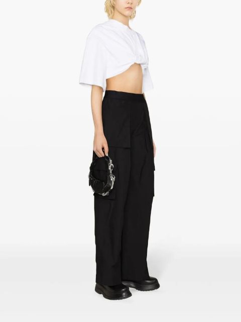 Alexander Wang logo-waistband cargo-pockets trousers - Black