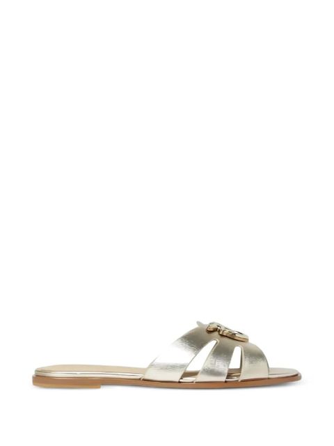 PINKO Milly leather flat sandals - Gold - zdjęcie produktu nr 1