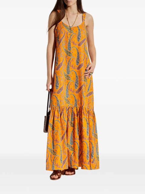 ETRO paisley-pattern ruffled maxi dress - Orange