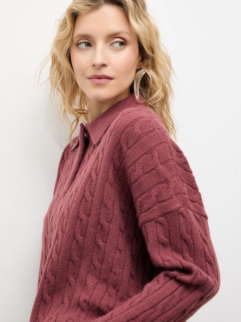 Answear.LAB sweter z kaszmirem damski kolor bordowy