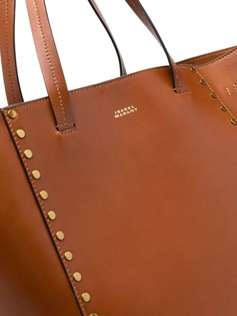 ISABEL MARANT Oskan studded tote bag - Brown