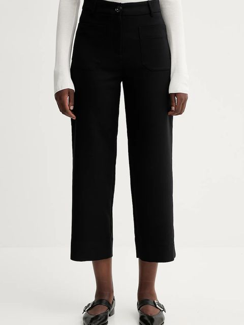 Sessun spodnie damskie kolor czarny proste high waist 21507002 - zdjęcie produktu nr 1