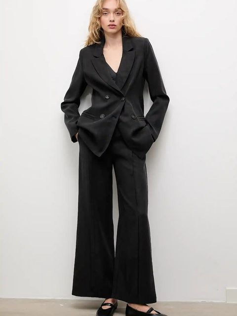 Answear.LAB spodnie damskie kolor czarny szerokie high waist