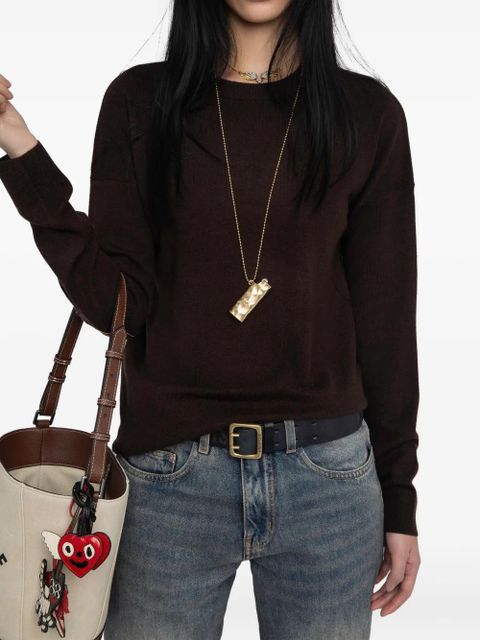 Zadig&Voltaire Cici heart-patch sweater - Brown