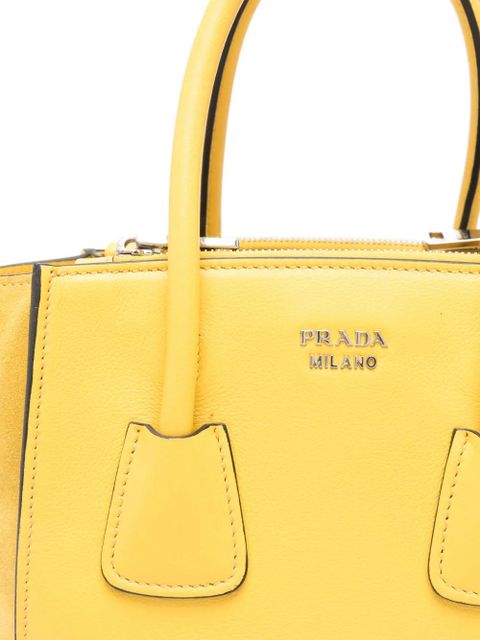 Prada logo-plaque tote bag - Yellow