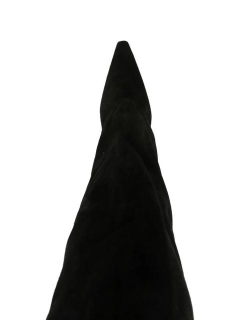 Paris Texas pointed suede boots - Black