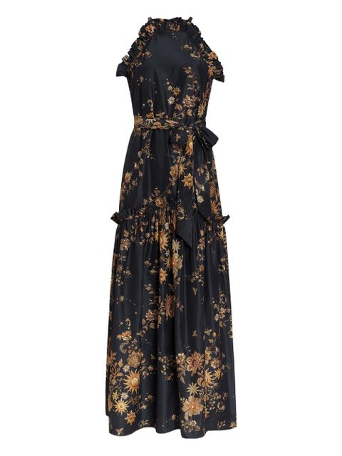 Marie Oliver Keenan ruffled floral maxi dress - Black - zdjęcie produktu nr 1