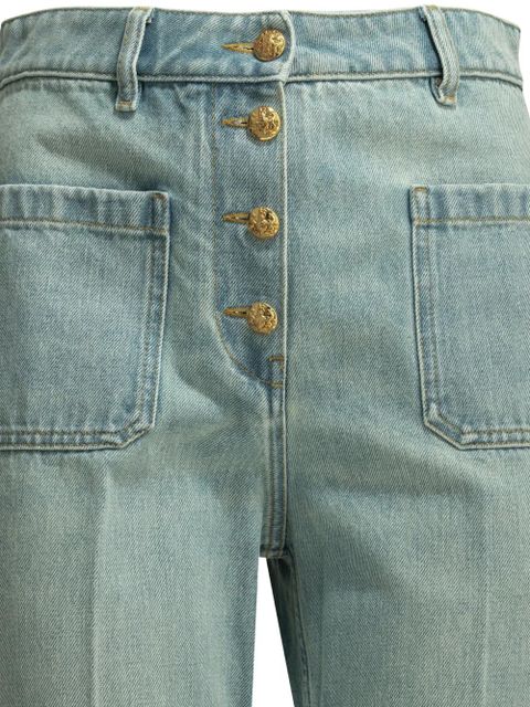 Valentino Garavani buttoned pressed-crease jeans - Blue