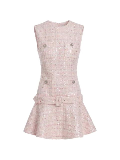 Self-Portrait sequin-embellished belted mini dress - Pink - zdjęcie produktu nr 1