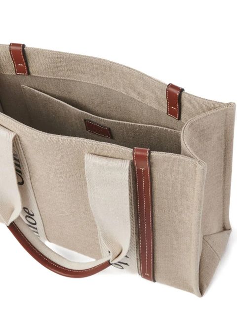 Chloé logo-strap tote bag - Neutrals
