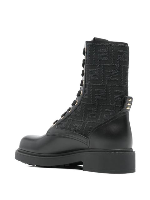 FENDI Filo logo stretch ankle boot - Black
